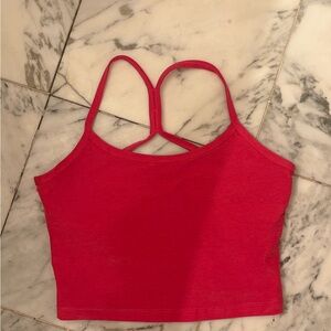 Bright Pink Strappy Cropped Tank
